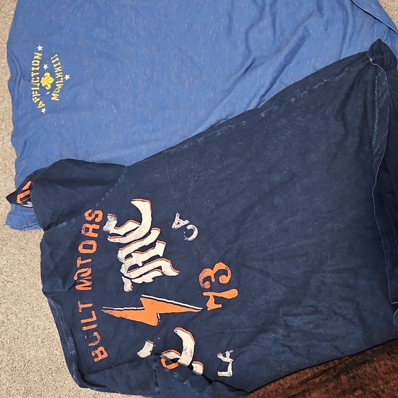 Mens Afflictiom Graphic T-Shirts Set - Blue and Brown.can Be Sold Seperate/bundl - Picture 8 of 12